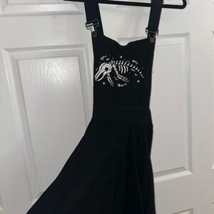 Black Whale 🐋 Skeleton Print Overall Skater Dress